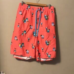 Vibrant Swim Trunks with Cocktail Print